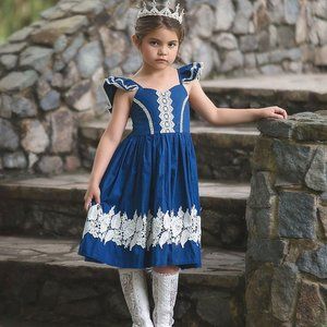 NWT Trish Scully blue Mina infant dress